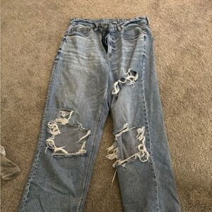 American eagle semi dark jeans, holes
